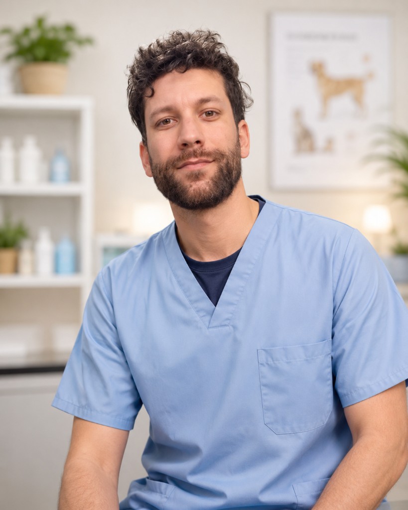 Damián Expósito, Clínica Veterinaria